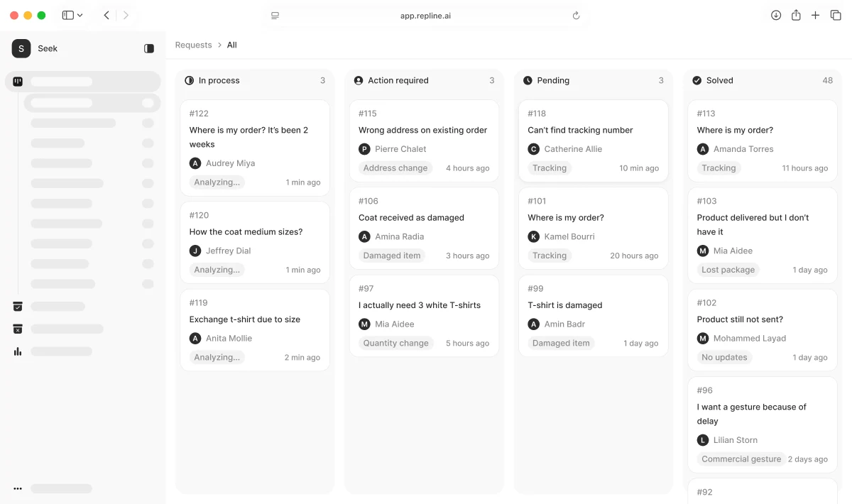 Repline automated workflow screenshot